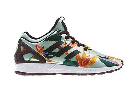 adidas flux bloemenprint|ADIDAS ZX Flux Floral Blue Print Running Shoes AQ8600.